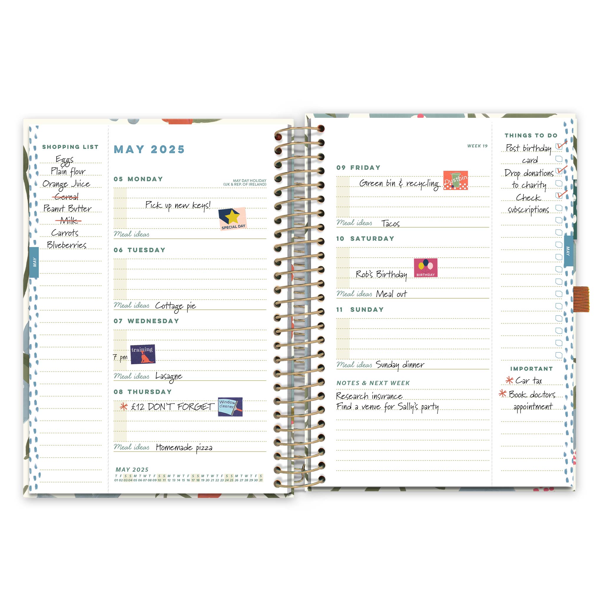 Household Calendar and Diary Reminder Stickers