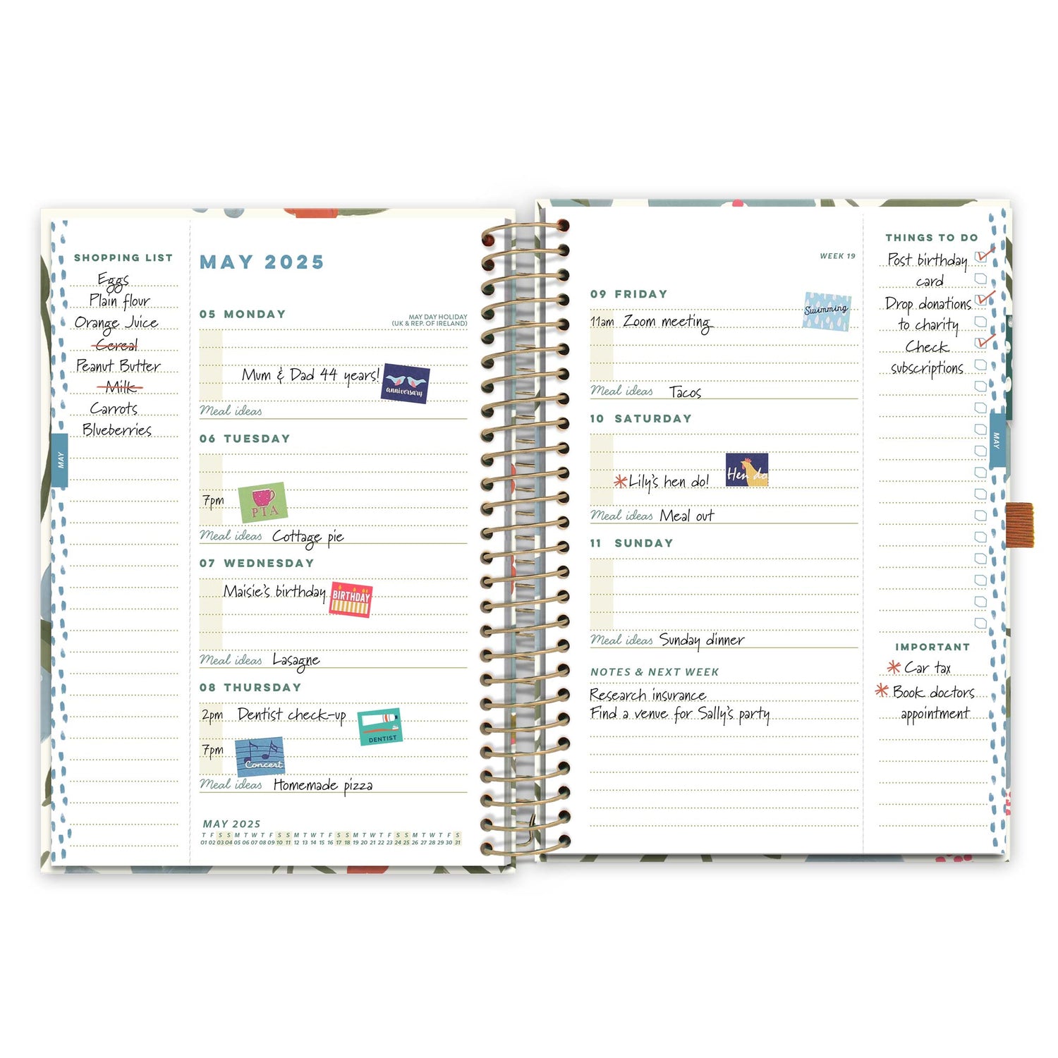 School Calendar and Diary Reminder Stickers