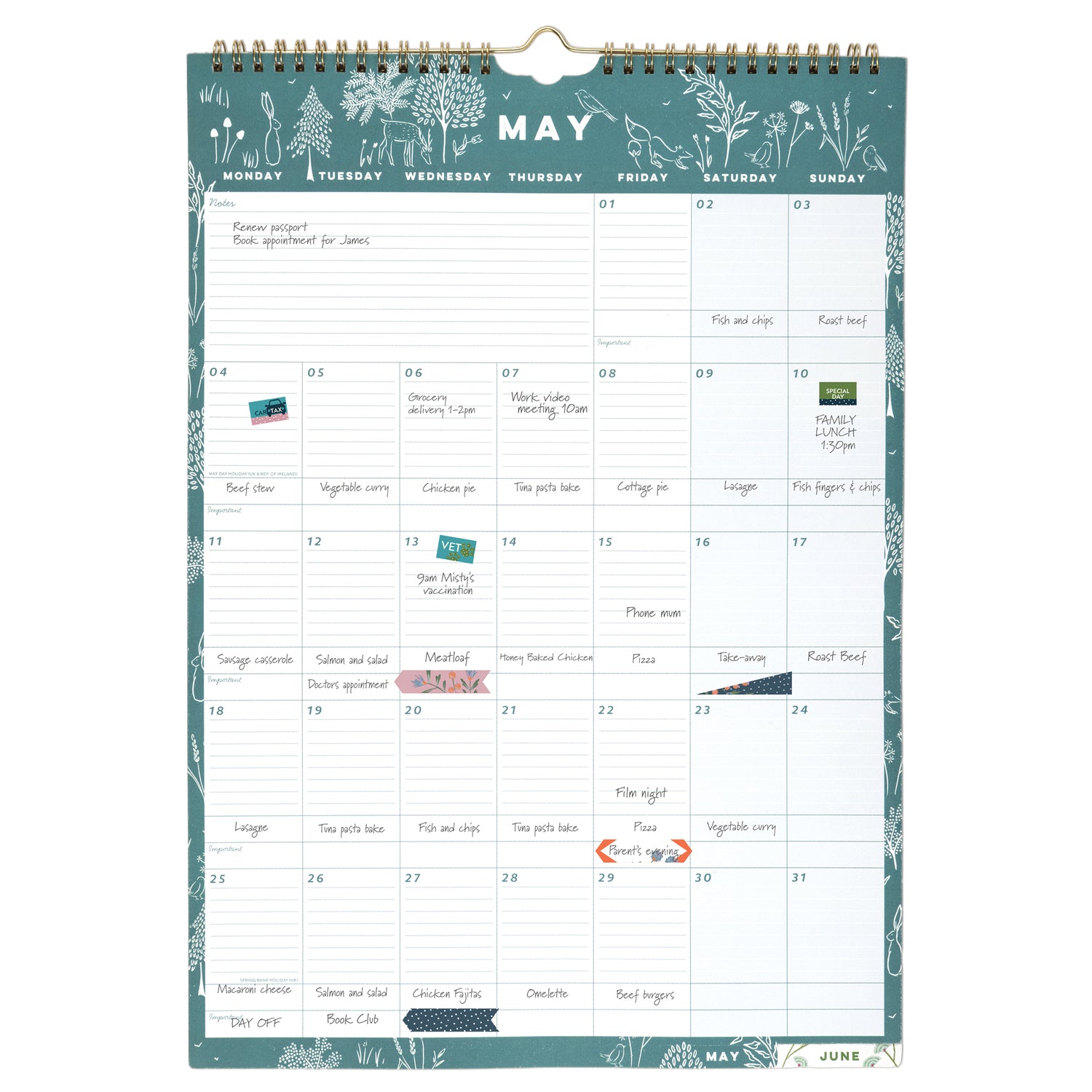 Perfect Year A3 Family Calendar 2026