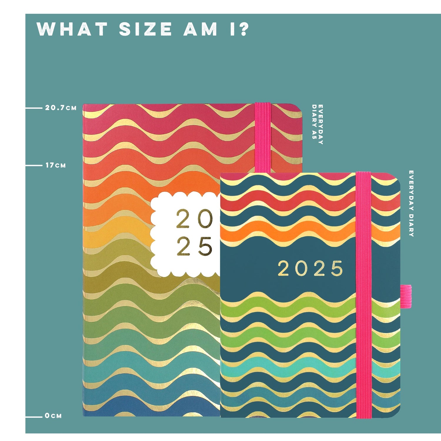 A size image showing an Everyday A5 horizontal Diary and an Everyday Diary.