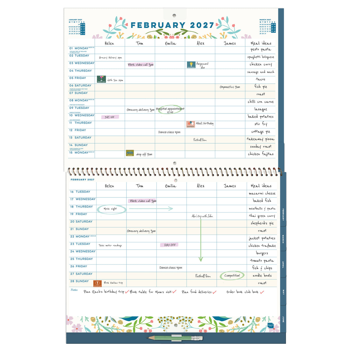 Family Home Planner Calendar 2027