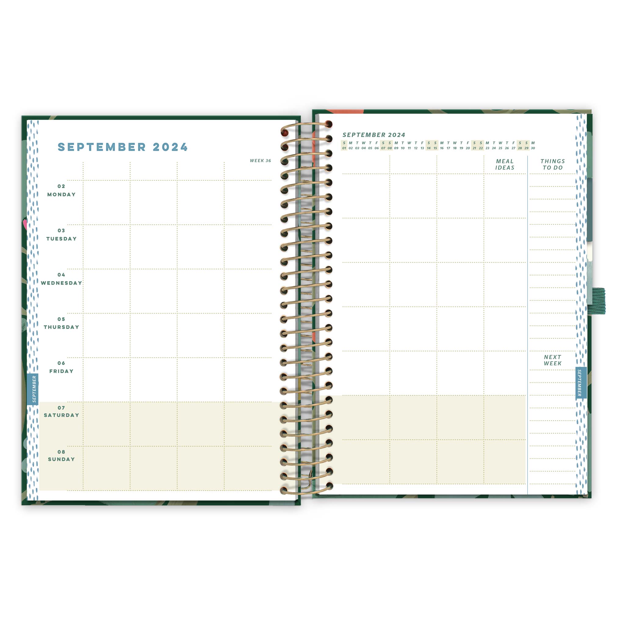 An inside diary spread showing September 2024