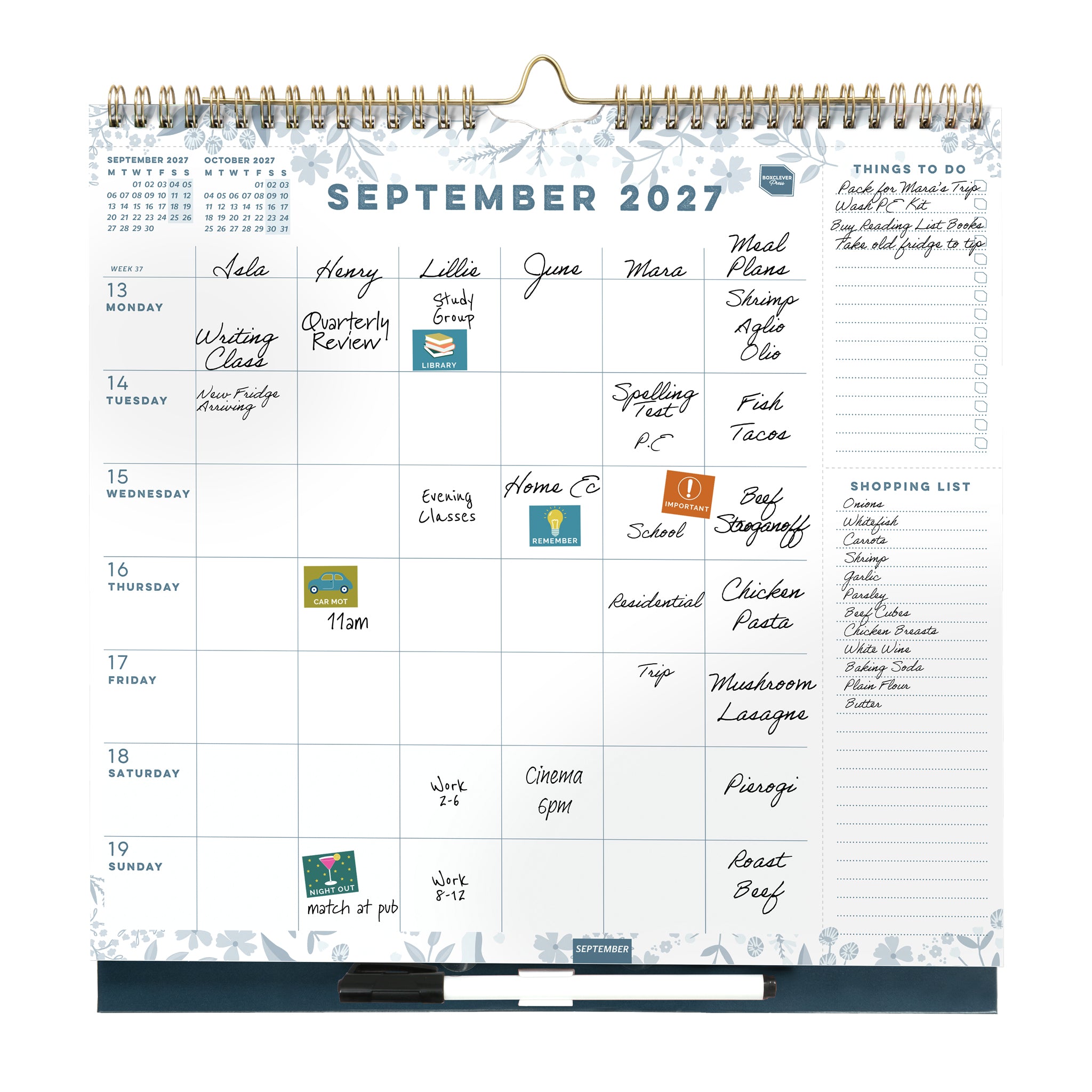 Family Weekly Planner Calendar 2027