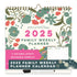 12 month 2025 family weekly planner calendar with floral design.