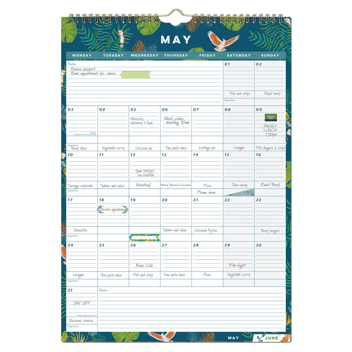 Perfect Year A3 Family Calendar 2027