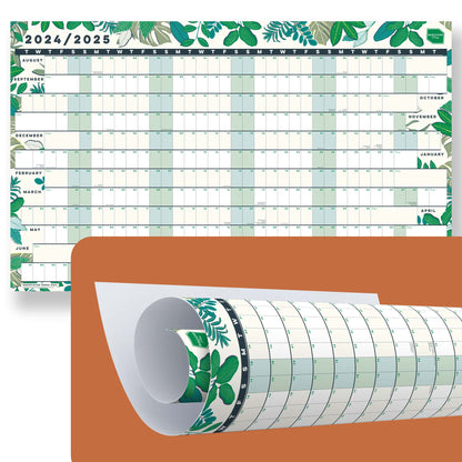 A rolled academic linear wall planner