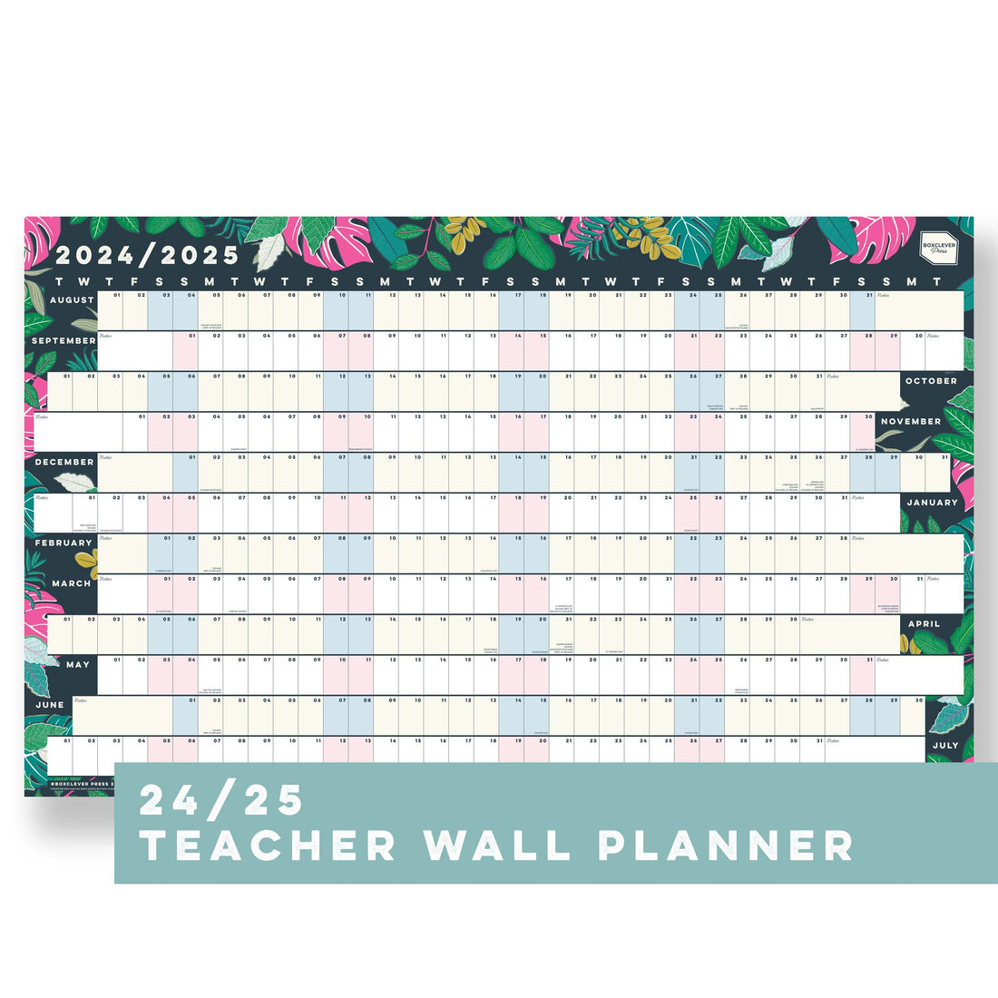 Boxclever Press Academic Teacher Wall Planner 2024 2025