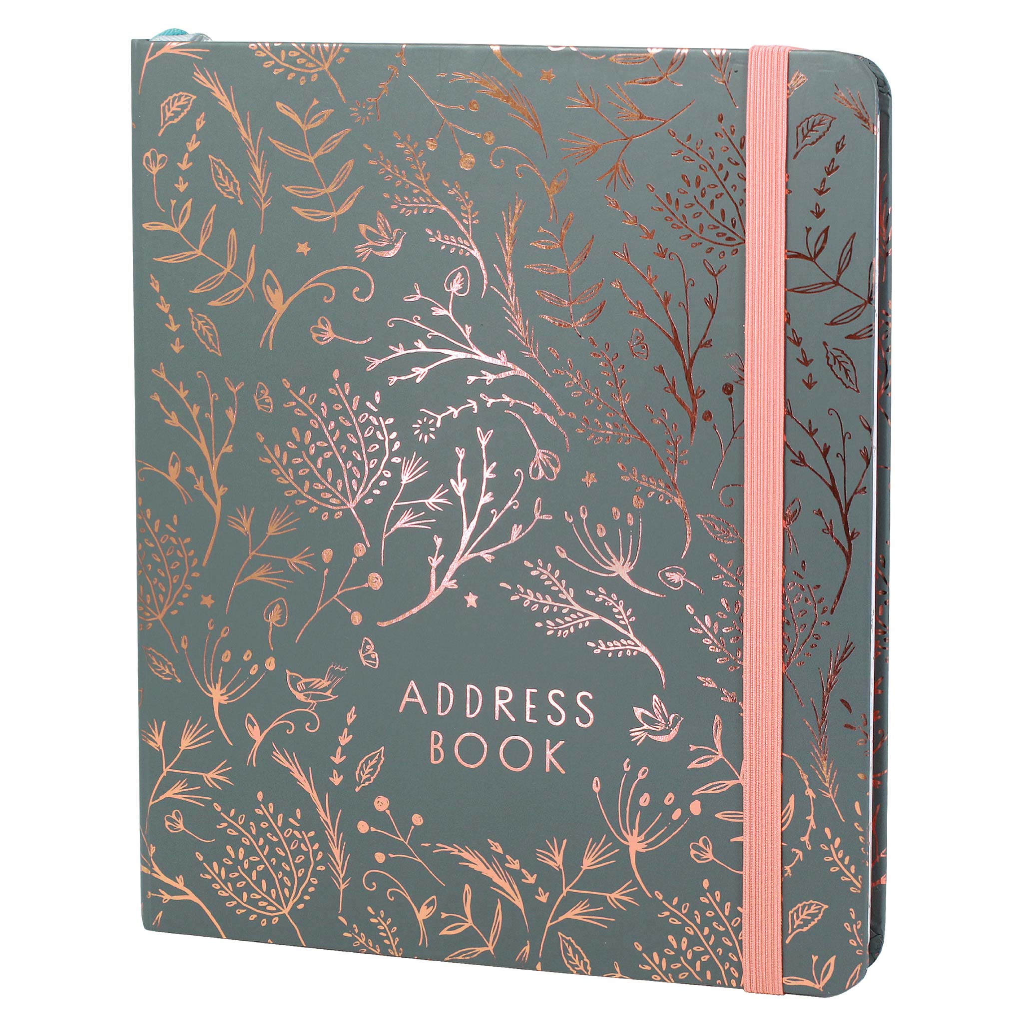 Boxclever Press large address book - rose gold foiled cover.