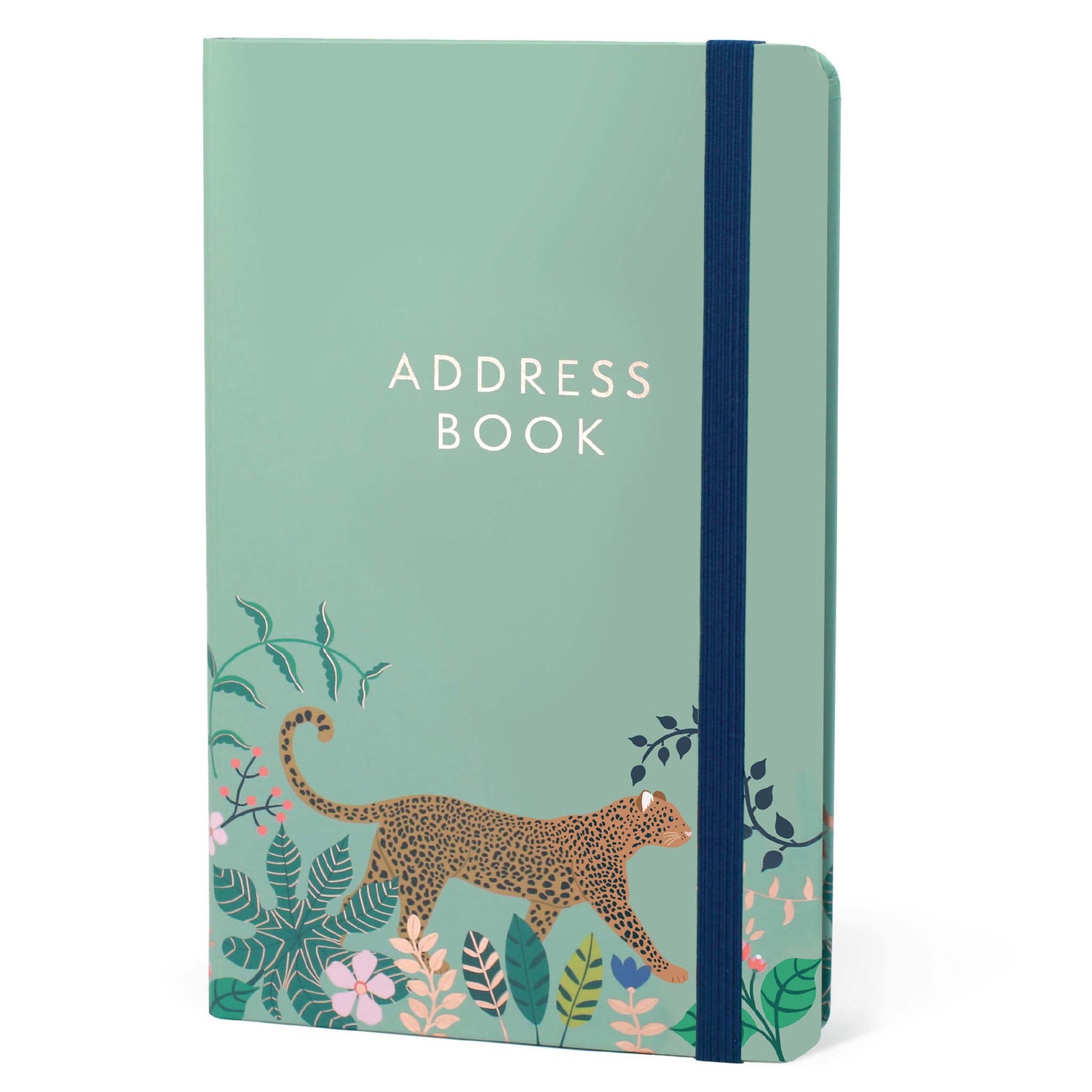 Small address book with leopard design.