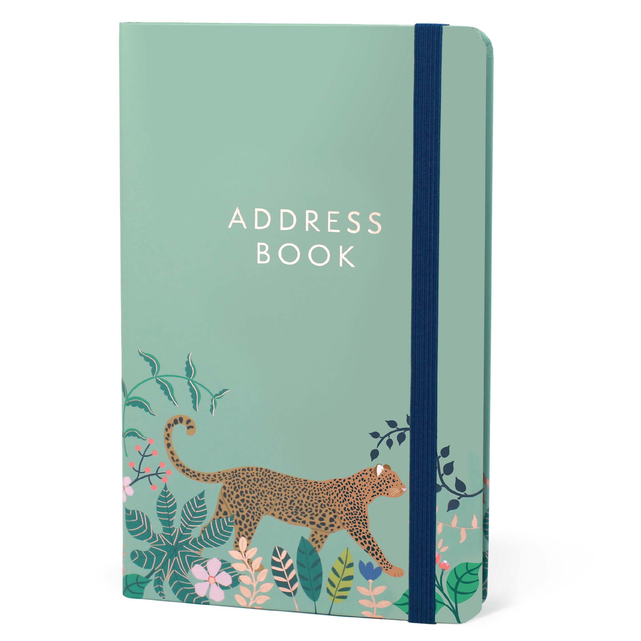 Small address book with leopard design.