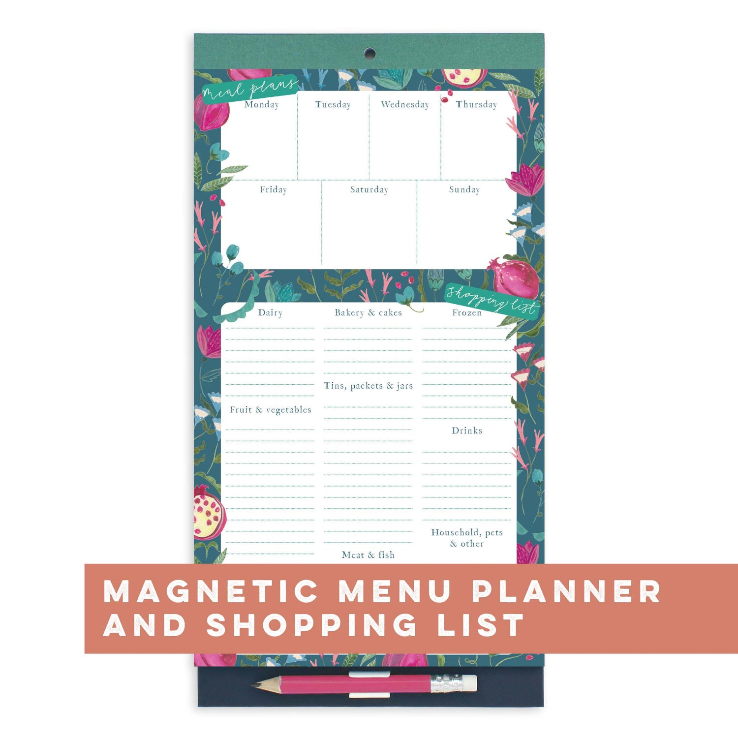 Magnetic Menu Planner and Shopping List