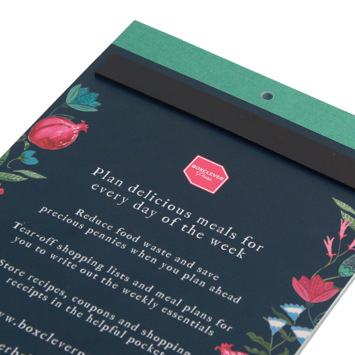 Fridge list with strong magnetic strips on the back.