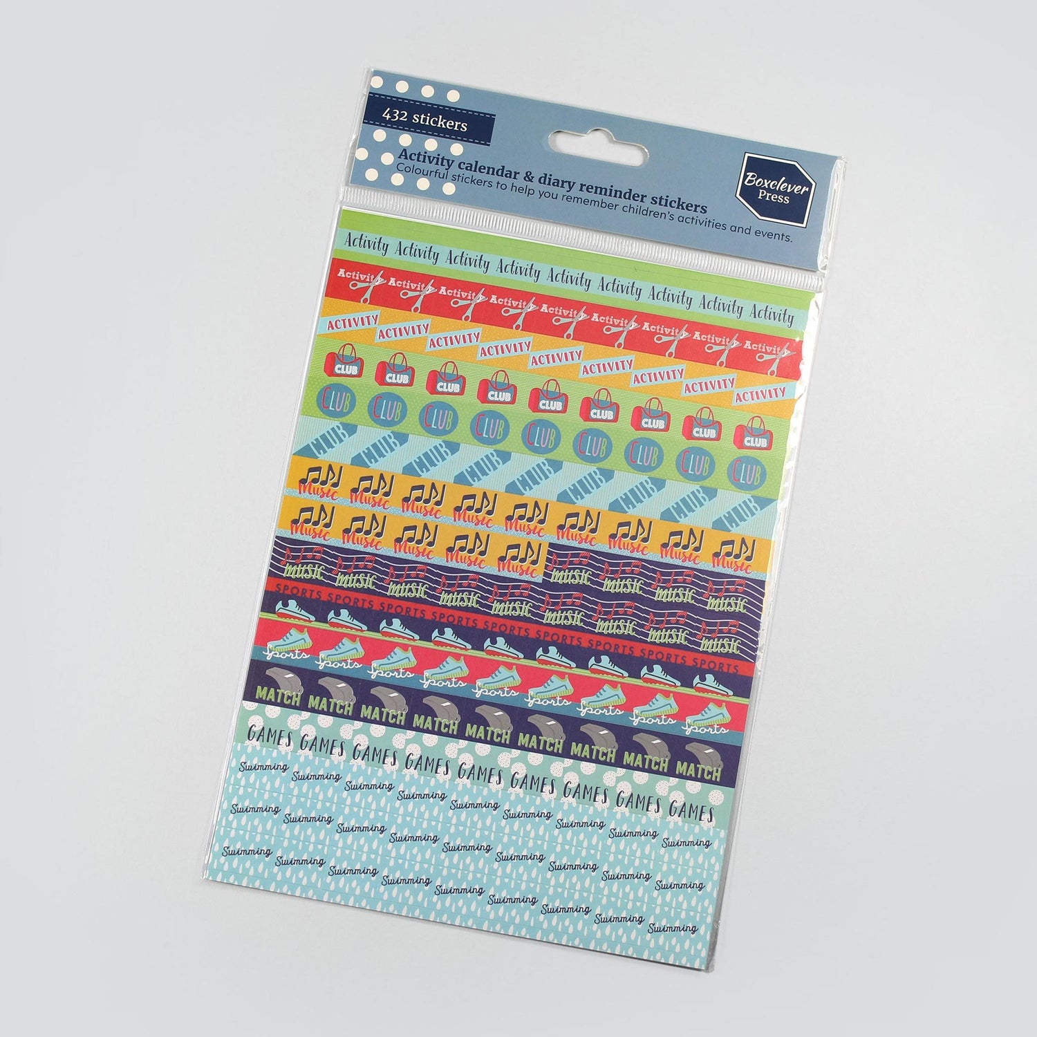 BCSTICK-1-ACT-Gallery_1 Reminder stickers Activity, sport, music and club multicolour planner and diary stickers on purple background