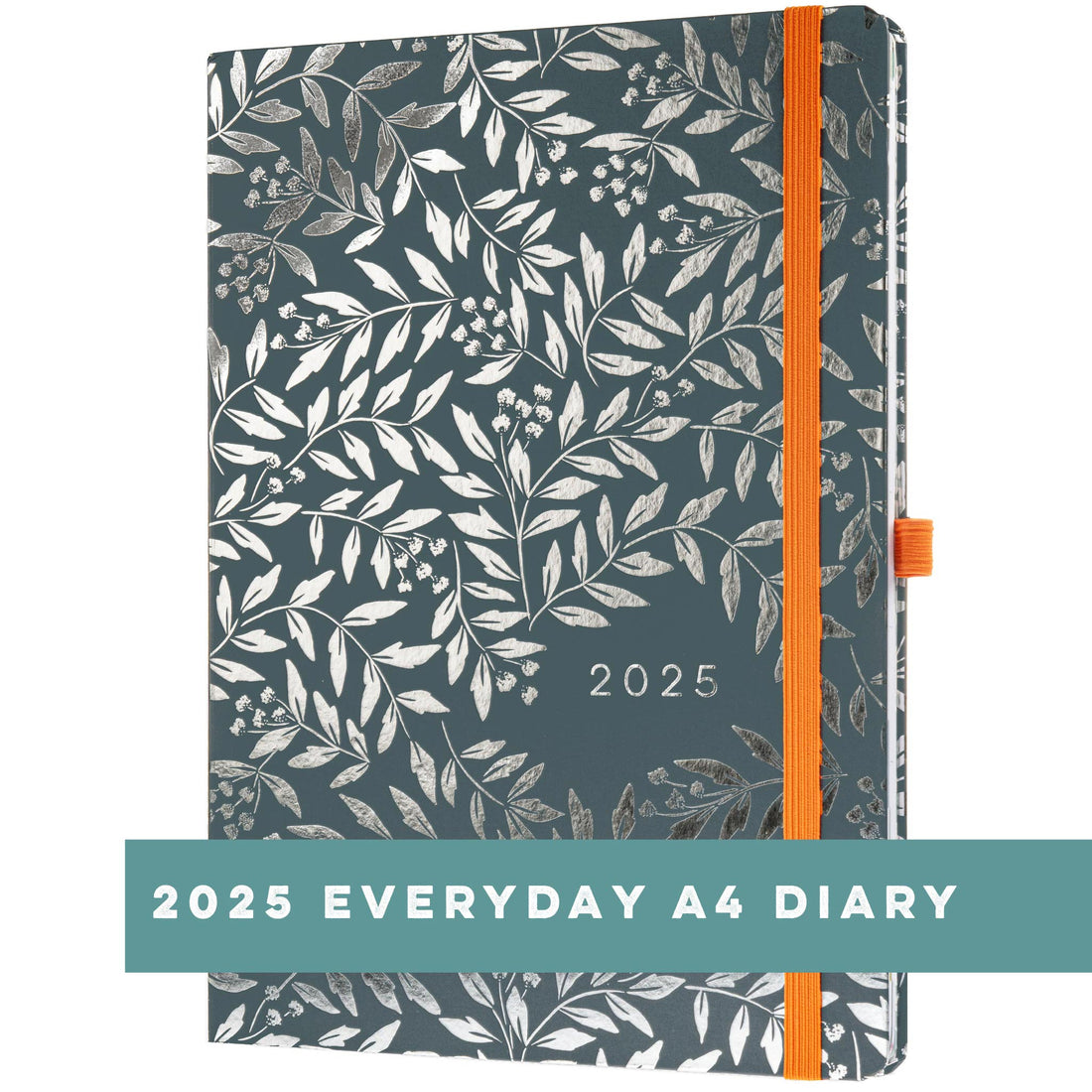 Boxclever Press Everyday A4 Diary 2025 in a blue foiled design. 