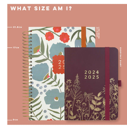 A size image showing an A5 Life Book diary and the Everyday Academic diary