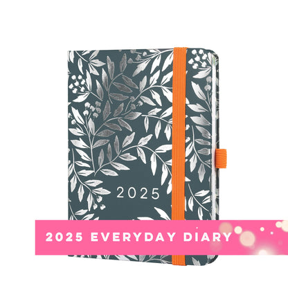 Boxclever Press Everyday Diary 2025 in a blue foiled design. 