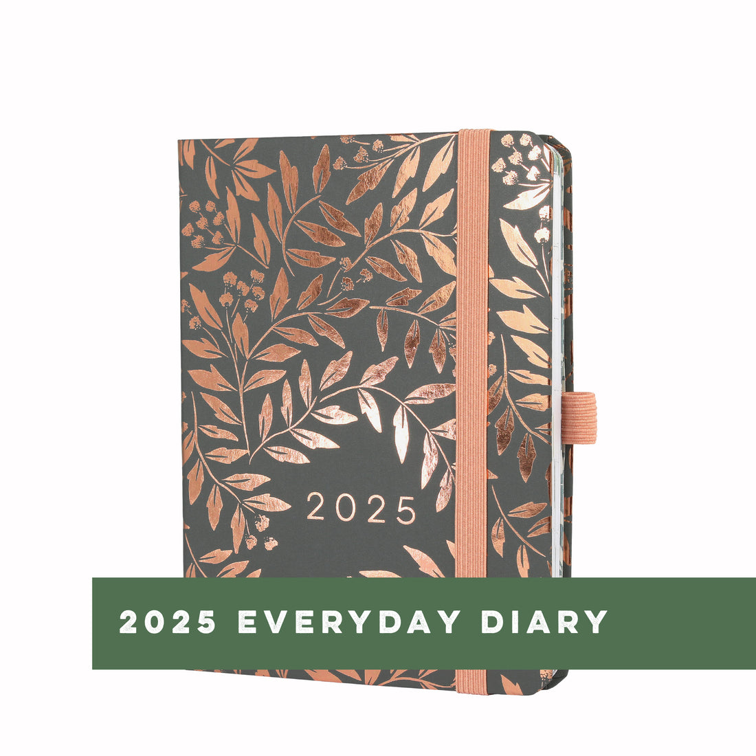 Boxclever Press Everyday Diary 2025 in a grey foiled design. 