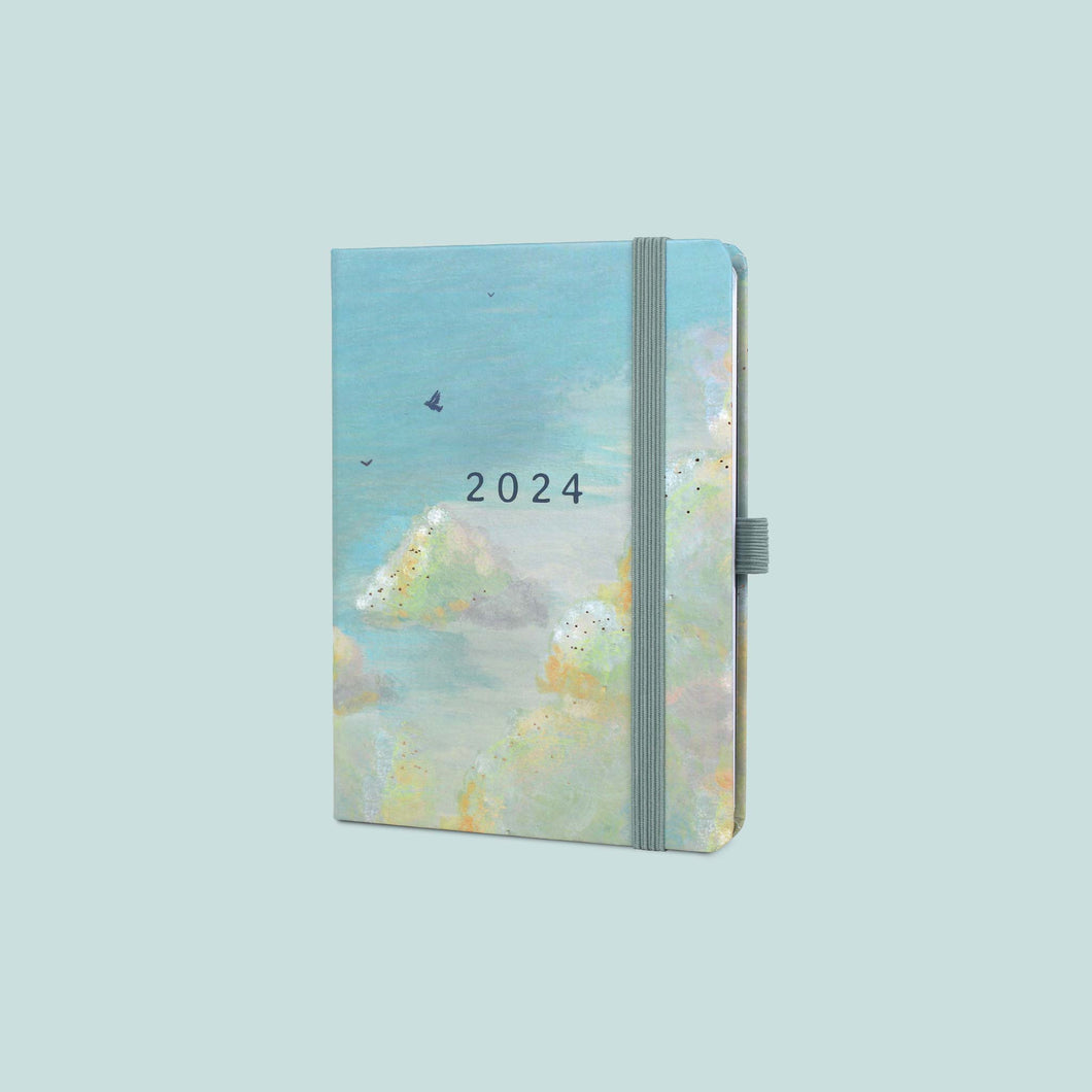 Everyday diary 2024 in Italian with cloud design