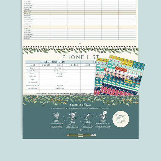 Family Home Planner Calendar  Academic Family Organiser 2024 - Boxclever  Press