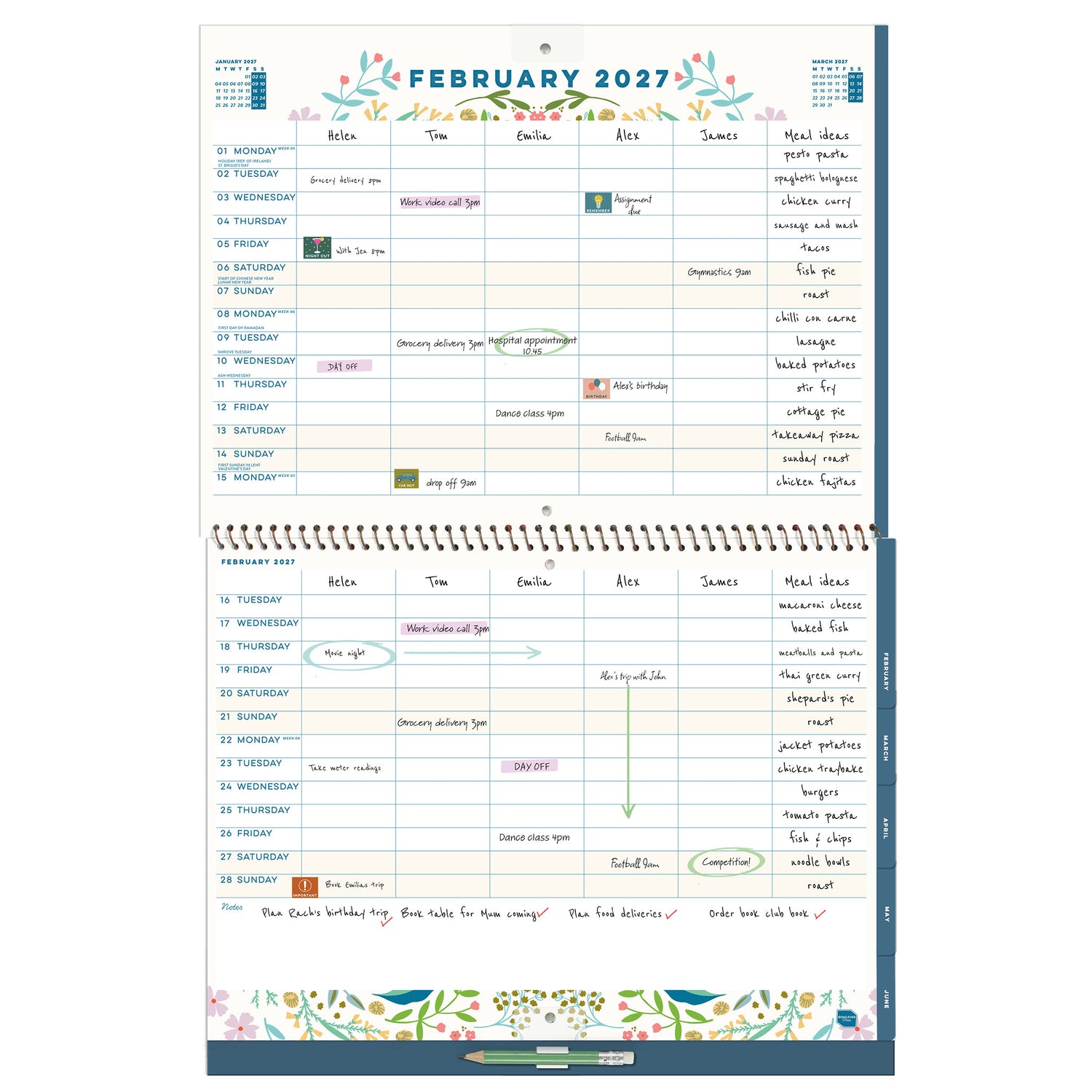 Family Home Planner Calendar 2027