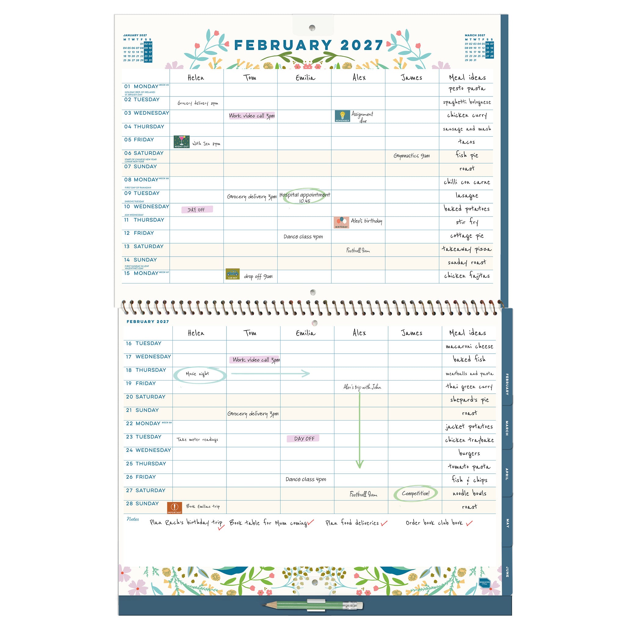 Family Home Planner Calendar 2027