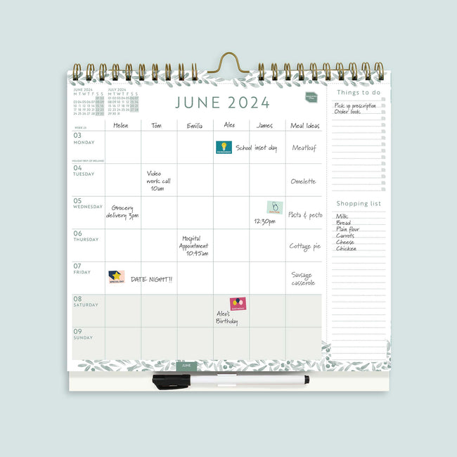 Family Weekly Planner 2024  Week to View Wall Calendar 2024