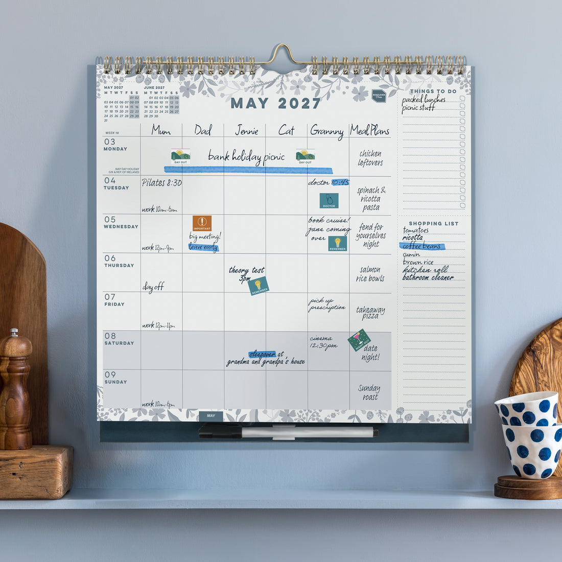 Family Weekly Planner Calendar 2027