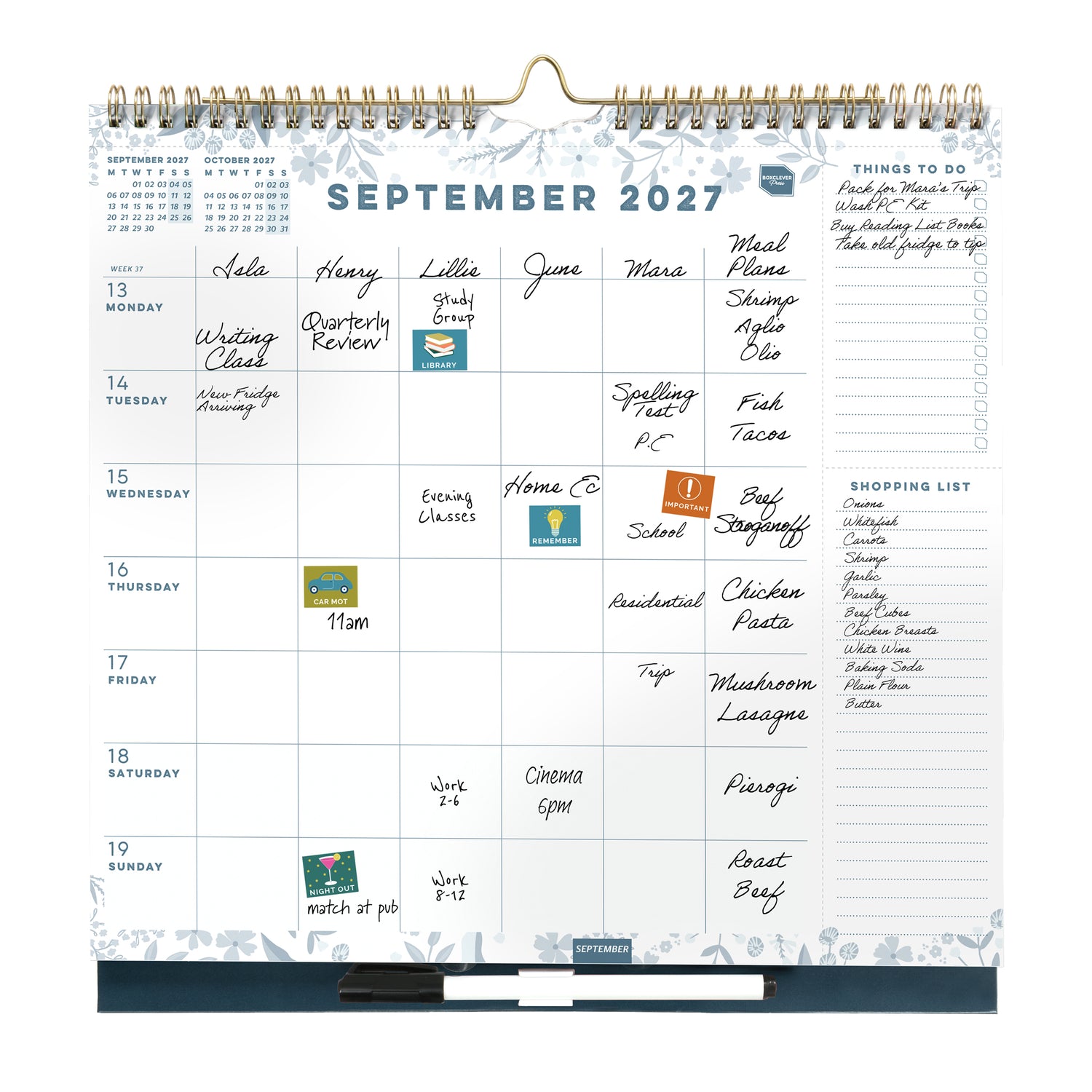 Family Weekly Planner Calendar 2027