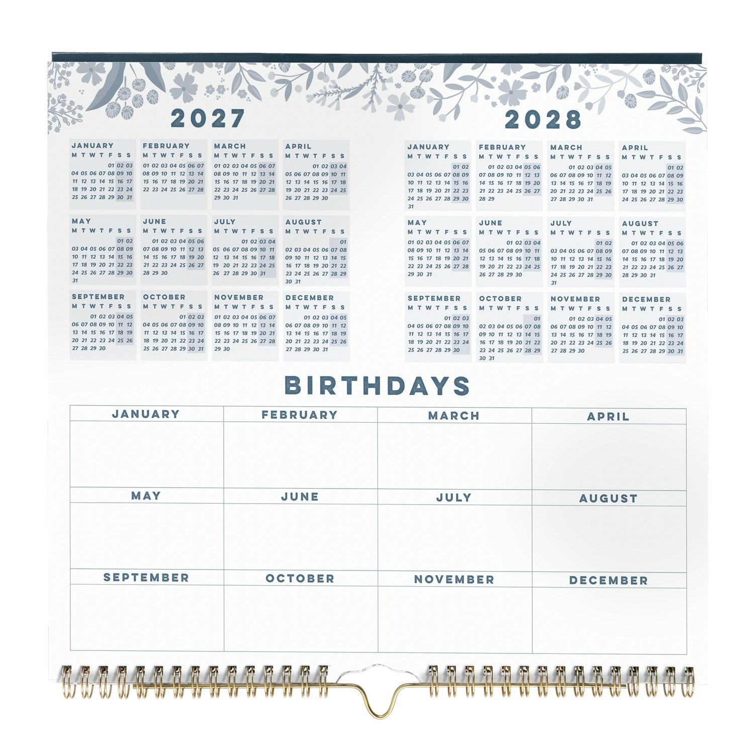 Family Weekly Planner Calendar 2027