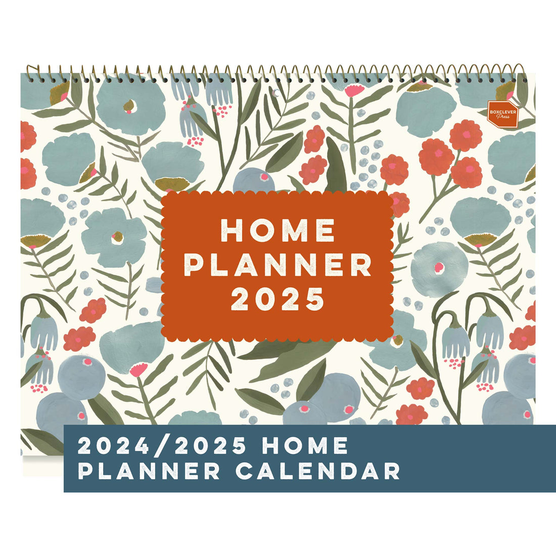 Boxclever Press Home Planner Calendar 2025 with a floral cover