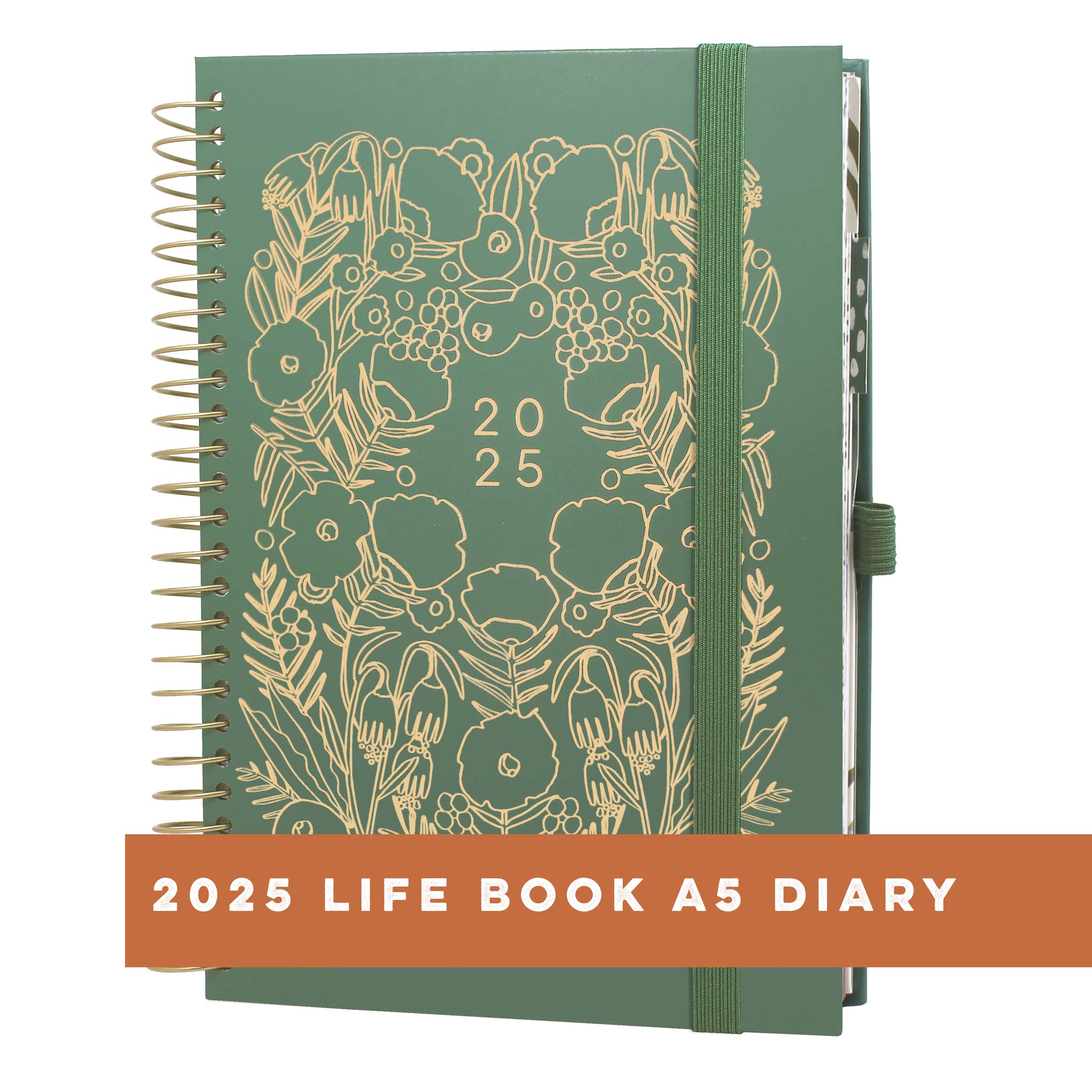 2025 Life Book A5 Diary in Green Cover