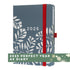 Boxclever Press 2025 Perfect Year A5 diary with a blue cover and silver flowers. 