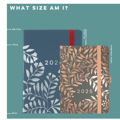 A size image showing a Perfect Year A5 Diary and an Everyday Diary.