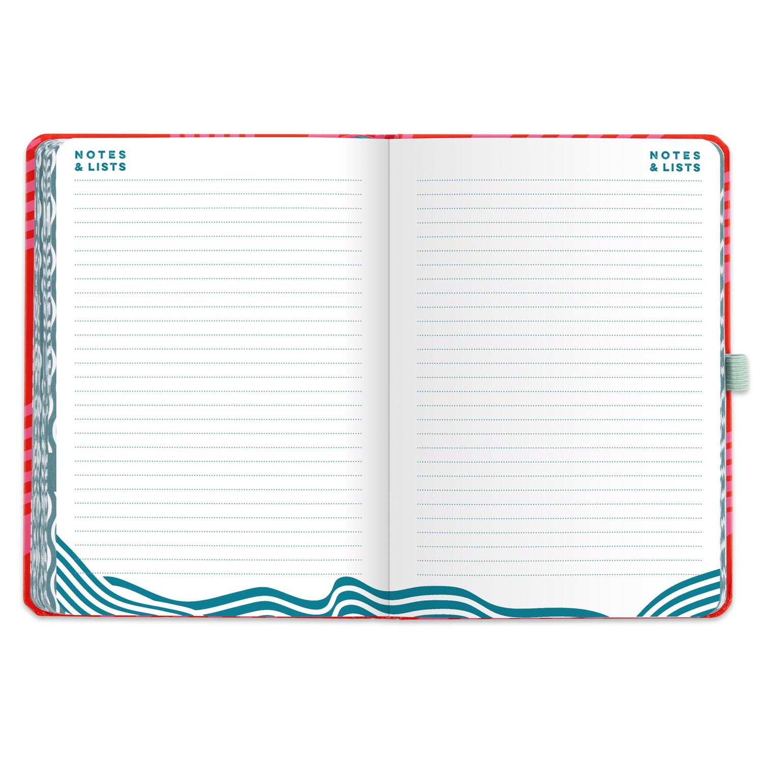 Daily planner diary with lined pages for notes and lists.