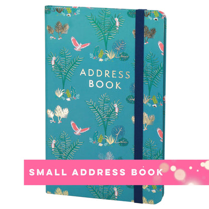 Small address book with parrot design.